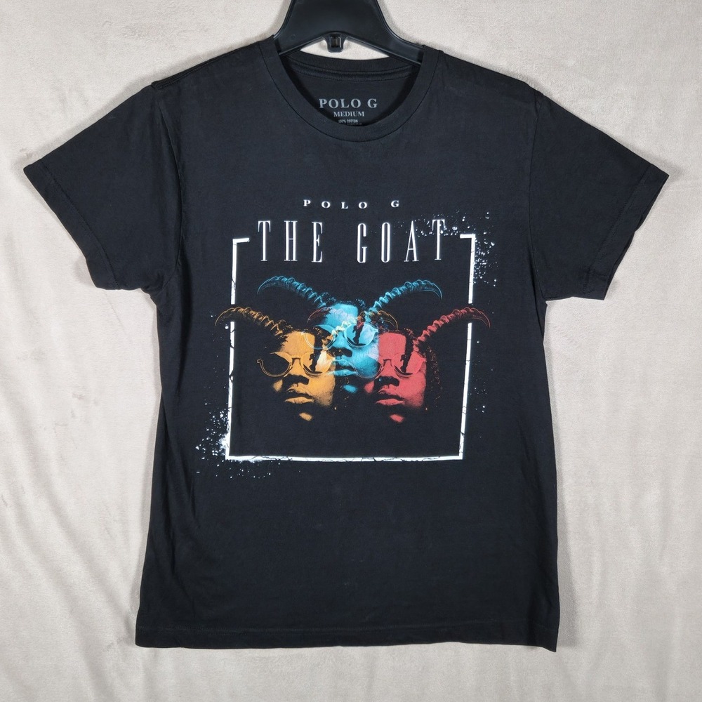 Polo G The Goat Album Graphic Tee Black Mens Medium Rap Merch T-Shirt